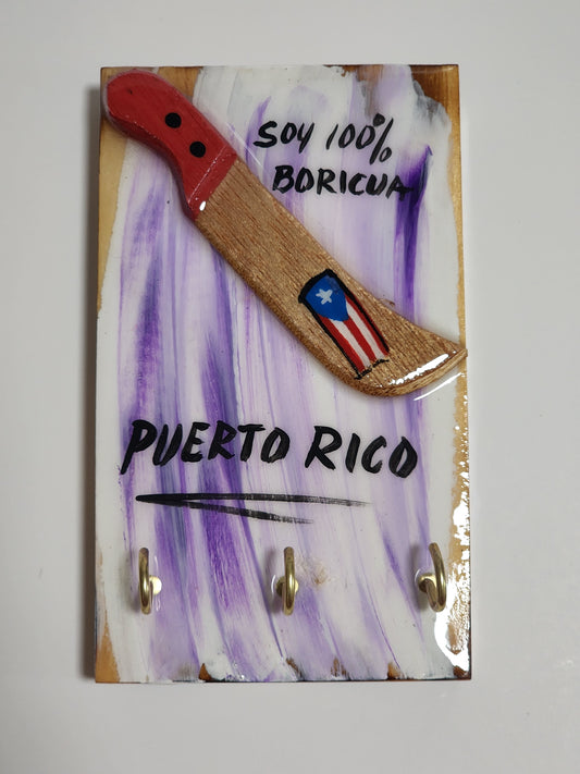 Key Holder Machete ''I am 100% Boricua''