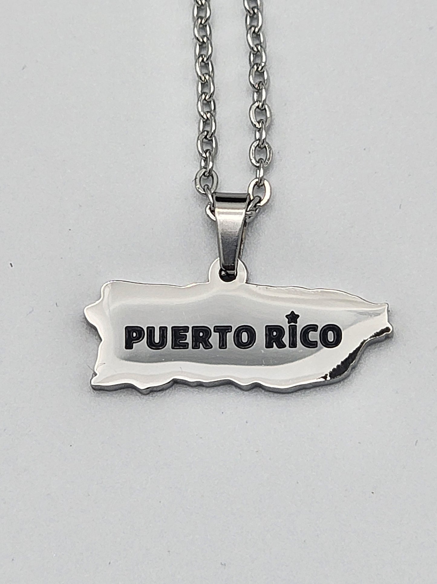 Puerto Rico Map Necklace