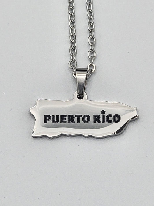 Puerto Rico Map Necklace