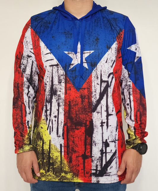 Hoddie Puerto Rico Flag