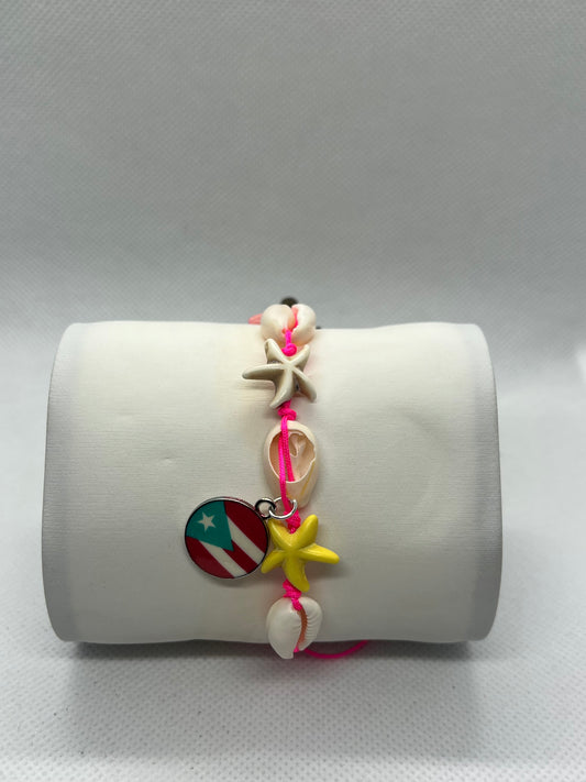 Pink String Bracelet with Starfish